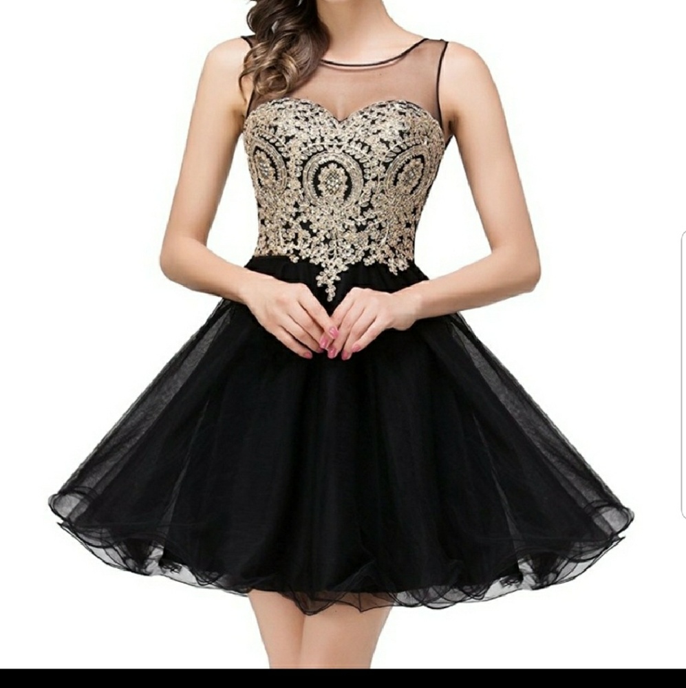 Black and Gold Formal Dress